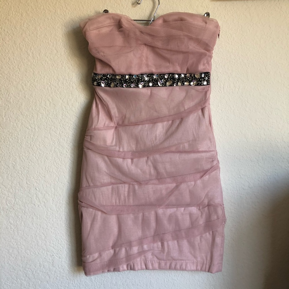 Macy’s Prom Tulle Strapless Rose Dress